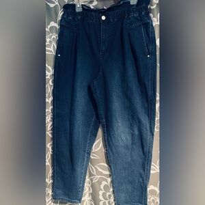 Vintage America Women's Dark Blue Mom Jeans